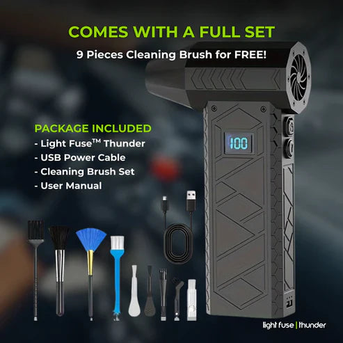 Light Fuse™ Thunder - Mini Turbo Jet Fan with Flashlight