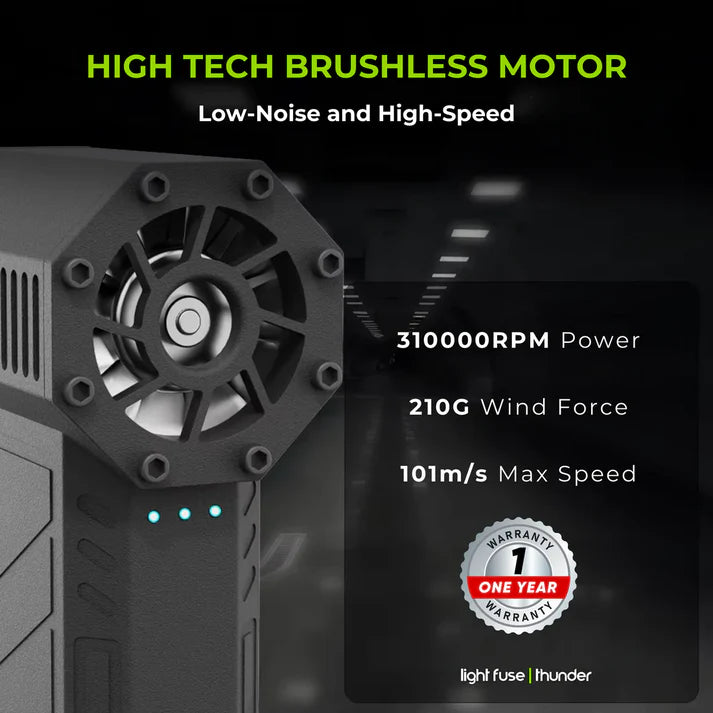 Light Fuse™ Thunder - Mini Turbo Jet Fan with Flashlight