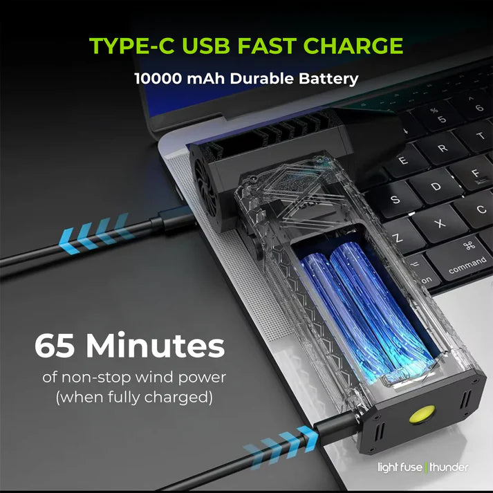 Light Fuse™ Thunder - Mini Turbo Jet Fan with Flashlight